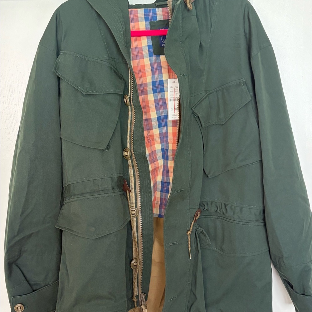NWT Men's JCREW Green Utility Hooded Field Jacket